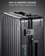 LUGGEX Aluminum Luggage Checked， 24 Inch No Zipper Luggage Metal Suitcase， Classy Carbon Fiber Pattern for Elegant Journey (Metal Suitcases with Wheels) - Image 7